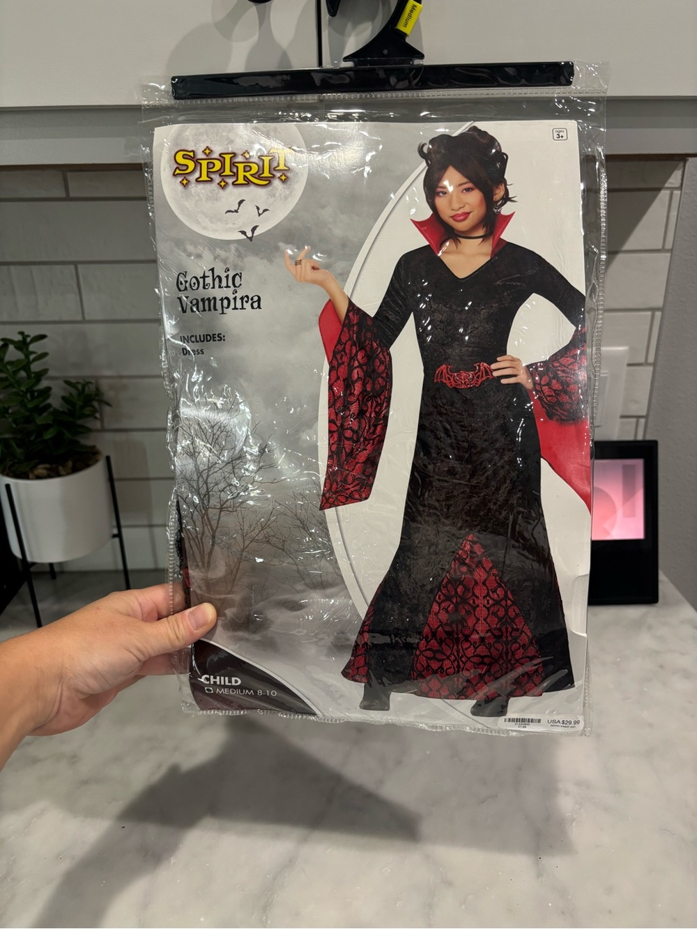 Spirit Halloween Girls 8-10 Gothic Vampira Kids Costume - Black & Red